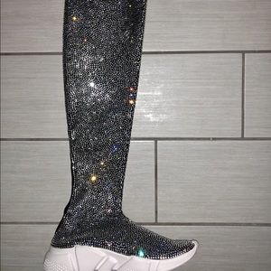 Crystal Knee High black Gsuwoo sneakers